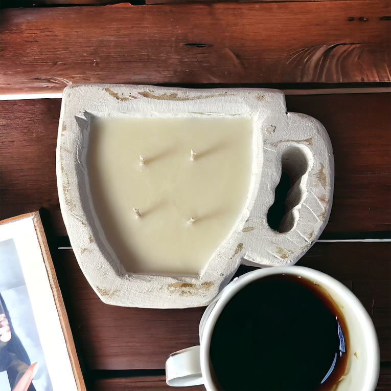 Coffee Cup wooden dough bowl