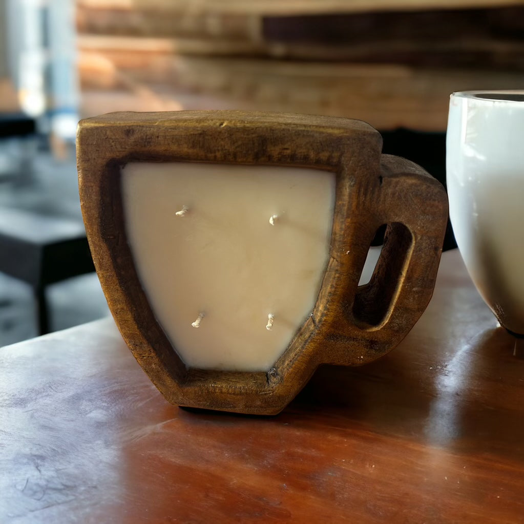 Coffee Cup wooden dough bowl