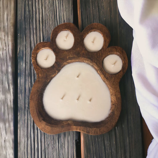 Paw Print Wooden Bowls