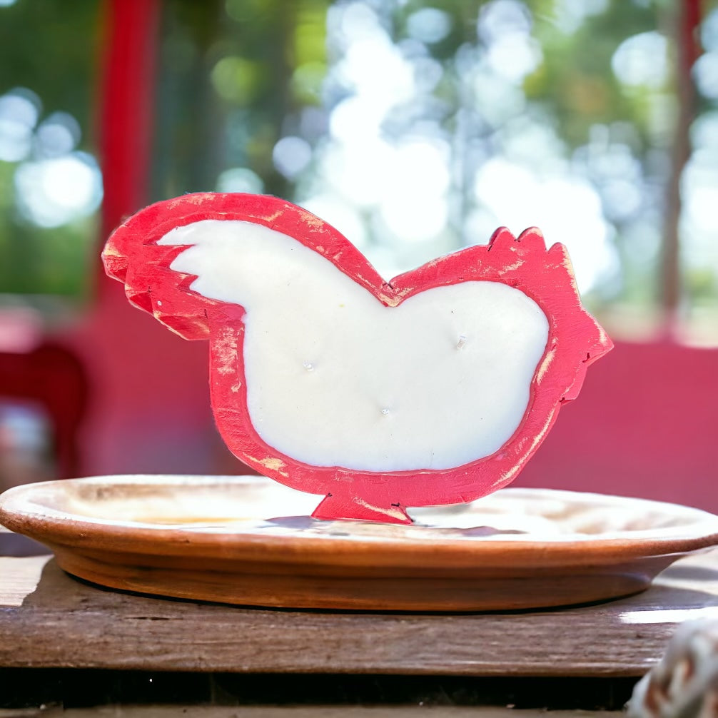 Rooster wooden bowl