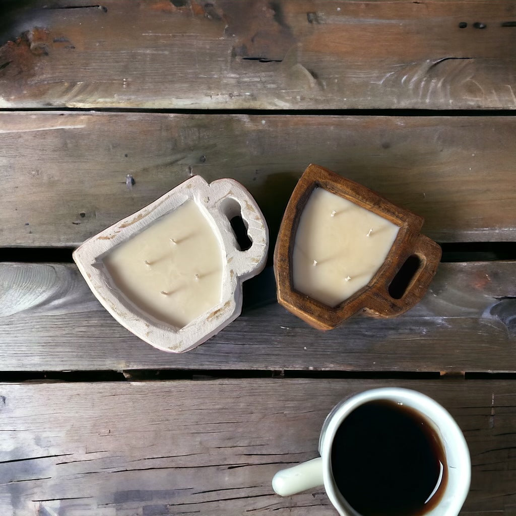 Coffee Cup wooden dough bowl