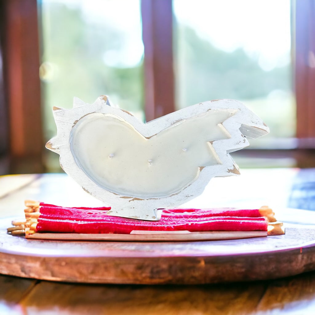 Rooster wooden bowl