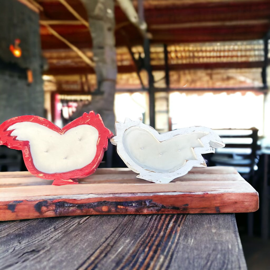 Rooster wooden bowl