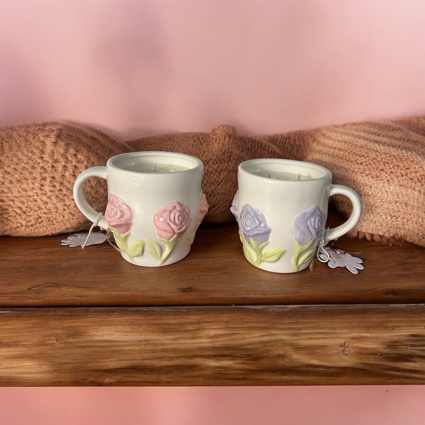 Rose flower Mug Candles