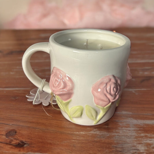 Rose flower Mug Candles